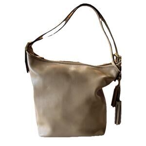 COACH Legacy Tassel 19889 leather Tan Shoulder Bag - 12 x 9.75 x 4